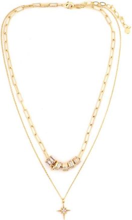Panacea Rondelle Bead Layered Necklace in Gold at Nordstrom