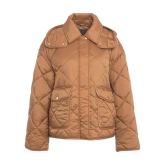 Pinko Winter Jackets, female, Brown, Size: XL Quilted Marrone Jacket for Women