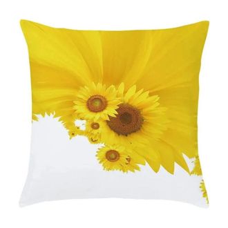 OEM Fundas De Almohada Decorativas De Algod&oacute;n Y Lino Para Sof&aacute;, Estampado De Pintura Al &Oacute;leo De Girasoles, Fundas De Coj&iacute;n Para Sala De Estar