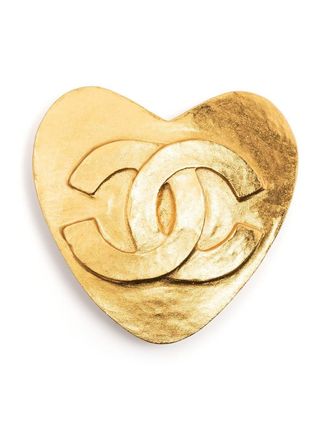 Chanel 1995 CC heart brooch - Gold