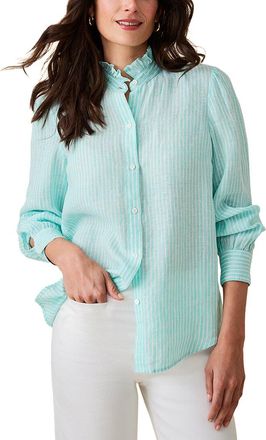 J.McLaughlin J.Mclaughlin Julian Stripe Linen Blouse