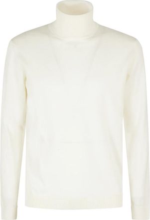 Roberto Collina Elegant Ecru Dolcevita Sweater - Heren - Coltruien - Wit - XL - Wol - Truien & Vesten