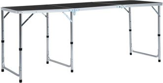 vidaXL Mesa De Camping Plegable De Aluminio Gris 180x60 Cm Vidaxl