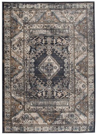 Tapiso Alfombra de sal&oacute;n oriental antracita beige marr&oacute;n 250x350