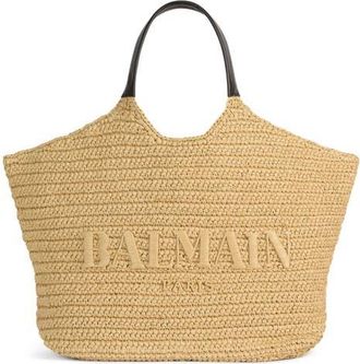 Balmain crochet tote bag in Beige at Nordstrom