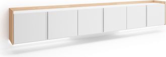 Skraut Home Skraut Home - Mueble Tv, Televisi&oacute;n, Muebles De Sal&oacute;n, Almacenaje, 309x35x50cm, Para Tv Hasta 80, Colgado, Suspendido, Led, Estilo Moderno, Blanco Y R