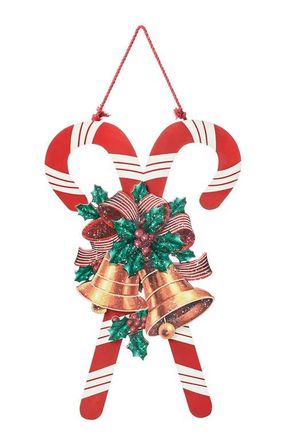 Glitzhome 20H Wooden Christmas Candy Cane Wall Decor in Red at Nordstrom, Size Medium