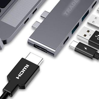 Trade Shop Trade Shop - Adattatore Convertitore Hub Multifunzione Per Computer Di Tipo C Hdmi Usb Q-a121