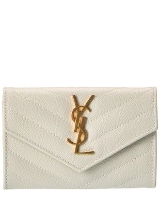 Saint Laurent Small Matelasse Leather Envelope Wallet