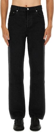 A.P.C. Straight-Leg Black Cotton Fairfax Pants With Classic Five-Pocket Design