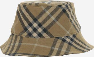 Burberry BEIGE BUCKET CHECK HAT
