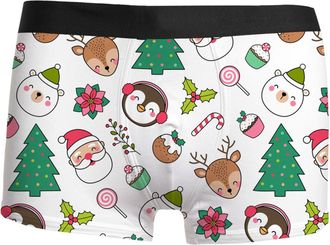 Generic Mens Breathable Xmas Boxer Briefs Printing Christmas Trunks Supportive Novelty Boxers Shorts