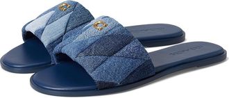Coach Holly Sandals with Quilting Womens Dress Sandals Denim : 5.5 M, Leather/Rubber