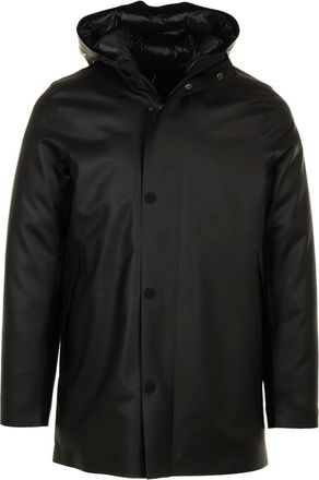 Roberto Ricci Design Rrd, Jassen, Heren, Zwart, M, Zwarte Rubber Parka Jas