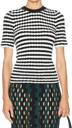 Zankov Elodie Top In Black/ivory Multi