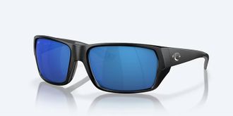 Costa Unisex Tailfin Polarized Sunglasses In Matte Black Blue Mirror