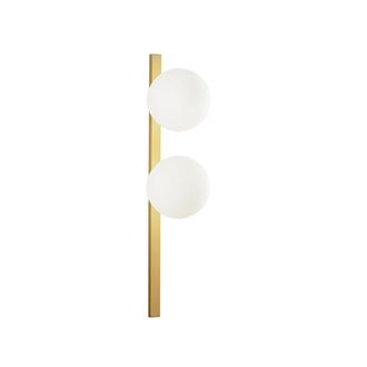 Luce-Ambiente-Design aplique Enoire en Metal Oro Con Dos Difusores en Vidrio Blanco