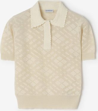 Burberry Check Wool Silk Polo Shirt