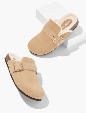 Talbots Colbie Suede Mules - Light Toffee - 5 1/2 M Talbots