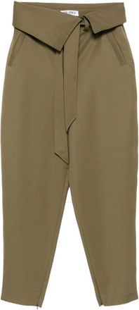 The Attico Wrap-Front Belted Trousers - Womens - Virgin Wool/Viscose