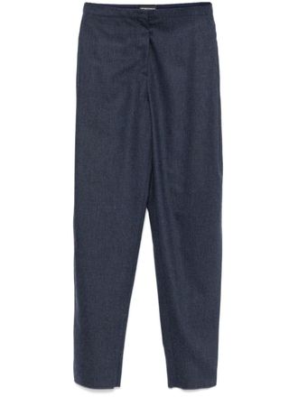 Emporio Armani m&eacute;lange-effect trousers - Blue