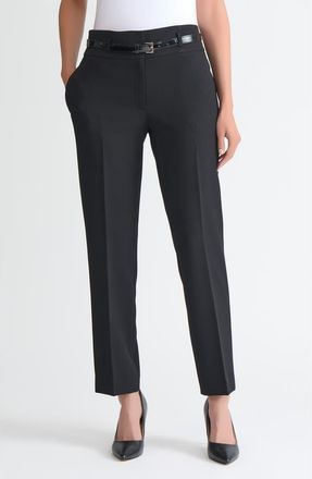 Kasper Belted Slim Fit Pants in Black at Nordstrom Rack, Size 14