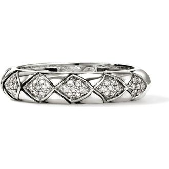 John Hardy Naga Sterling Silver & Diamond Band Ring at Nordstrom, Size 6