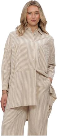 Ruby Tuesday Overhemden, Dames, Beige, XL, Denim, Dames Blouses Cinnez