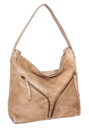 Nino Bossi Vintage Leather Multi-Pocket Hobo in Beige