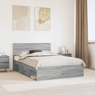 Berkfield Home Bed Frame Grey Sonoma 160 x 200 cm Engineered wood