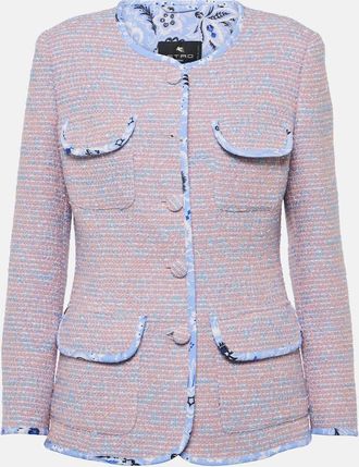 Etro Checked wool-blend tweed jacket