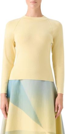 Akris Cashmere & Silk Mock Neck Sweater in Sun at Nordstrom, Size 10