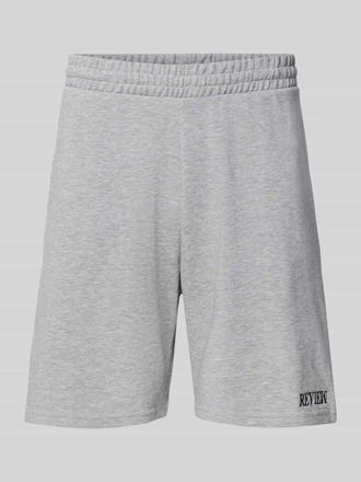 Review Regular Fit Shorts mit Label-Stitching in Hellgrau Melange, Gr&ouml;&szlig;e XXL