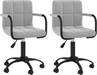 vidaXL Vidaxl - Sillas De Comedor Giratorias 2 Uds De Terciopelo Gris Claro