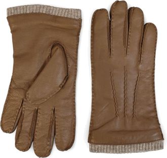 TruClothing Leather Gloves Winter Wool Lined Touchscreen Ribbed