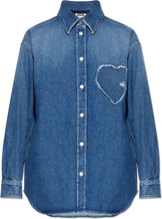 Moschino Denim Shirt - Dames - Spijkeroverhemden - Blauw - XS - Denim - Overhemden