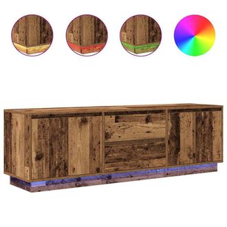 Berkfield Home TV Cabinet with LED Lights Old Wood 160.5x41x50 cm in Brown