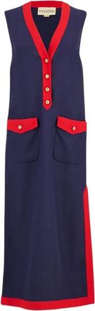 Valentino Garavani Maxi Kleedjes - Dames - Casual kleedjes - Blauw - M - Kleedjes