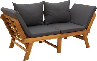 vidaXL Banco De Jard&iacute;n 3 En 1 Con Cojines Madera De Acacia S&oacute;lida Vidaxl
