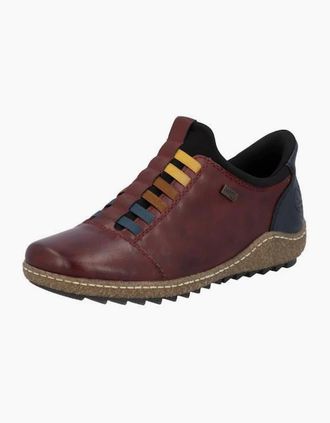 Rieker Womens Rieker slip on L7562-35 vino/ocean waterproof shoe - Red - Size: 4