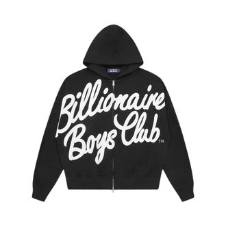 Billionaire Boys Club Hoodies & sweatvesten, Heren, Zwart, XS, Katoen, Large Script Logo Zip Through Hood