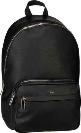 HUGO BOSS Mens Ray Vegan Leather Backpack, Black
