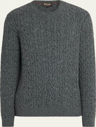 Loro Piana Mens Treccia Baby Cashmere Crewneck Sweater