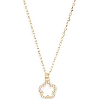Argento Vivo Mother-of-Pearl Cubic Zirconia Flower Pendant Necklace in Gold at Nordstrom Rack