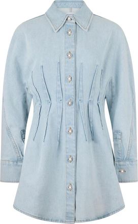 Givenchy Shirt Dresses, female, Blue, Size: XS Denim Mini Shirt Dress