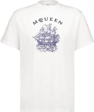 Alexander McQueen Sailor Tattoo T-shirt - Heren - T-shirts - Wit - L - Katoen - Tops