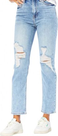 Hidden Jeans Zoey Basic Distressed Mom Jean In Medium Wash