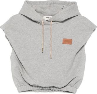 Fendi Logo-patch Sleeveless Hoodie