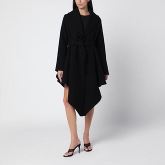 Alaia Black asymmetric wool coat