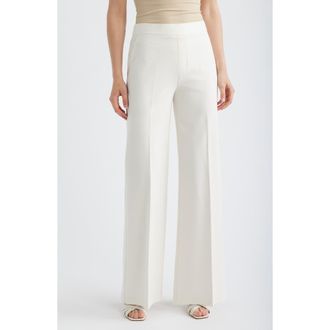 Spanx SPANXsupersmooth PerfectFit Ponte Wide Leg Pants in Ivory at Nordstrom, Size Large